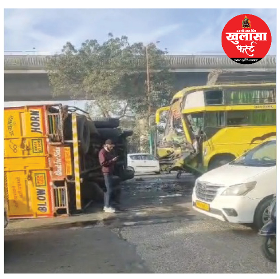 तेज रफ्तार बस ट्रक से भिड़ी